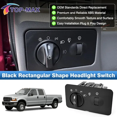 Miniatura 9 de Interruptor de faros compatible con Ford F250 F350 F450 F550 Super Duty 2002 2003 2004, diseño de 9+4 pines para camiones con faro delantero