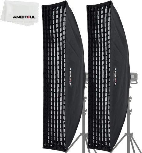 Miniatura 11 de AMBITFUL 2 unids 8.7x35.4 in 9"x35" Beehive Honeycomb Grid Strip Softbox Bowens Mount para Studio Flash