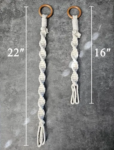Miniatura 9 de Extensores colgantes de macramé para plantas colgantes (16 pulgadas, paquete de 6)