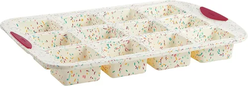 Miniatura 9 de Trudeau Molde de Donas Jumbo – Molde Antiadherente de 6 Cavidades, Confeti Blanco/Fucsia – Molde de Silicona para Hornear Donas Caseras, Magdalenas