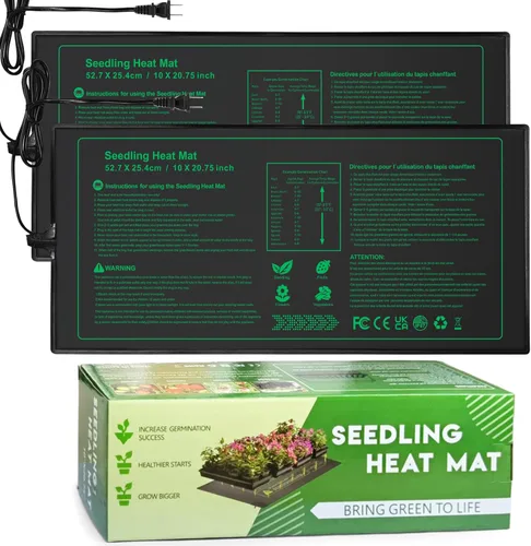 NAMOTEK Tapete térmico para plantas de semillero, 10 x 20.75 pulgadas, impermeable, almohadilla térmica hidropónica cálida para interiores, hogar,