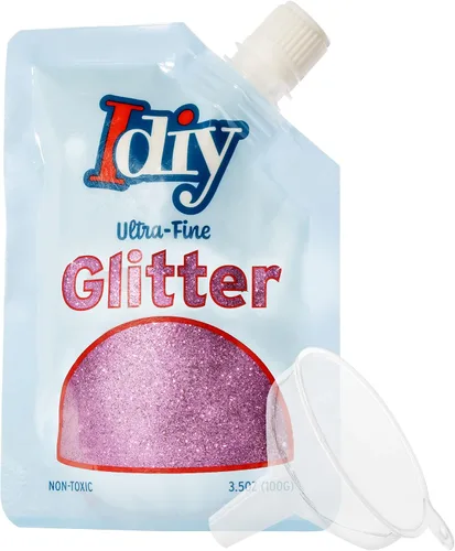 Miniatura 30 de iDIY - Brillantina ultra fina azul aguamarina (3.5 onzas), purpurina extrafina con bolsa de boquilla fácil de verter y embudo para resina, slime
