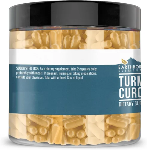 Miniatura 3 de Earthborn Elements Curcumina de cúrcuma 200 cápsulas, pura y sin diluir, sin aditivos