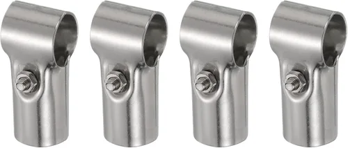 Miniatura 7 de uxcell Conector de abrazadera de tubo en T, 2 piezas, conector de tubería estructural, abrazadera de valla de enlace de cadena de acero inoxidable