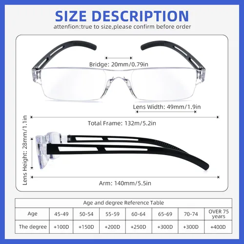 Miniatura 4 de Pack 4 Rimless Reading Glasses,Blue Light Clear Frames Reader Lightweight for Men and Women