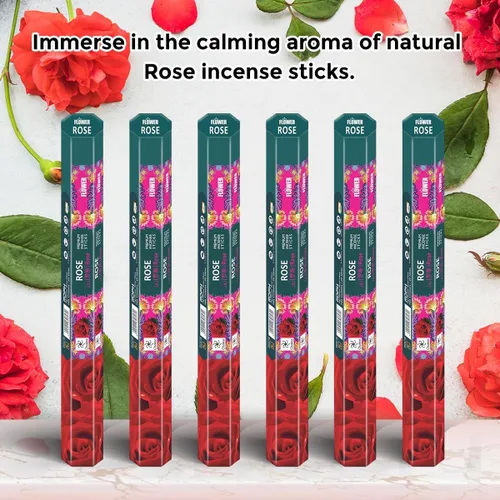 Miniatura 9 de Varillas de incienso de rosa roja – 120 unidades Aroma de rosa floral de larga duración Incienso perfumado para fragancia del hogar, meditación