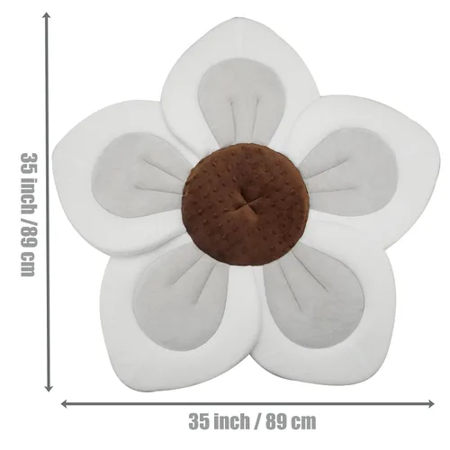 Miniatura 3 de PandaEar Almohadilla de baño para bebé recién nacido Flor suave 5 pétalos para fregadero, bañera, regalo esencial de ducha (gris)