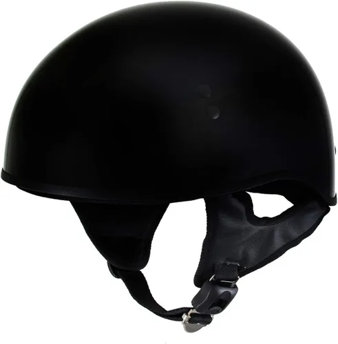 Hot Leathers HLT68 Gloss Black The O.G. Advanced DOT Skull Cap Motorcycle Half Helmet Biker