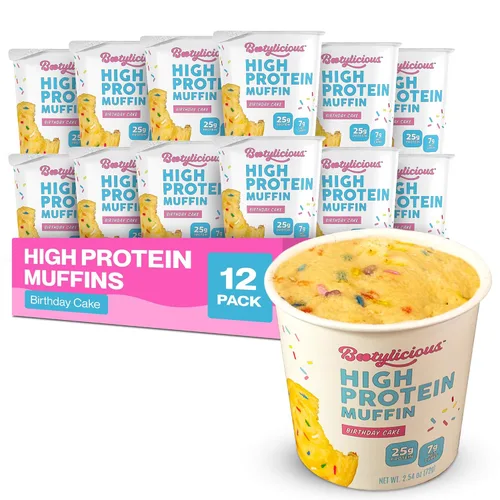 Miniatura 11 de Bootylicious Muffin alto en proteínas 0.88 oz de proteína, 0.7 onzas de carbohidratos netos, taza de 2.32-2.75 onzas, paquete de 12