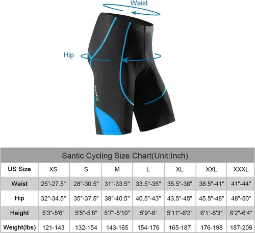 Miniatura 3 de Santic Pantalones cortos de ciclismo acolchados para hombre, pantalones de ciclismo para ciclismo, ropa de ciclismo