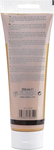 Miniatura 70 de PEBEO Studio Acrílicos de Alta Viscosidad, Acrílico Fino, 250 ml - Plata Iridiscente, 8.45 Fl Oz (Paquete de 1)