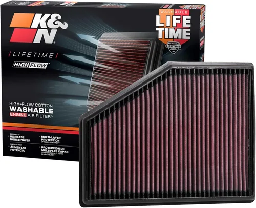 K&N Filtro de aire de alto flujo original de por vida para motor: Aumenta la potencia: Premium, lavable: Compatible con BMW 2015-2024: (Consulta la