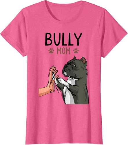 Miniatura 61 de American Bully Mom Cute Dog Mama Camiseta divertida para mujer, Blanco, S