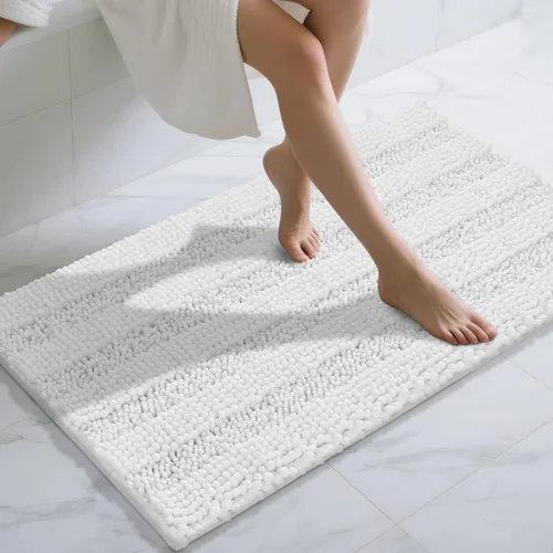 Miniatura 56 de Yimobra Alfombras lavables para baño, alfombra de baño de chenilla súper suave y absorbente para piso y alfombra, alfombra antideslizante de secado