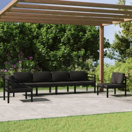 Miniatura 21 de Juego de 7 piezas para patio con cojines, sofá al aire libre, juego de bar de patio, muebles modernos para exteriores, banco de comedor