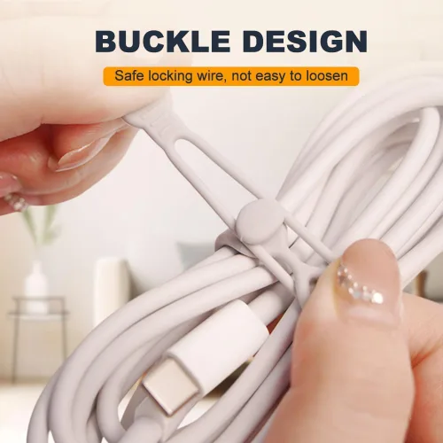 Miniatura 2 de Organizador de cables de datos, organizador de auriculares de silicona actualizado 2025, organizador de cables, bridas de cables de silicona