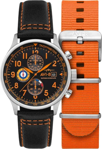 Miniatura 11 de Reloj analógico AV-4011 Hawker Hurricane, con mecanismo de cuarzo japonés, con correa de piel, de AVI-8