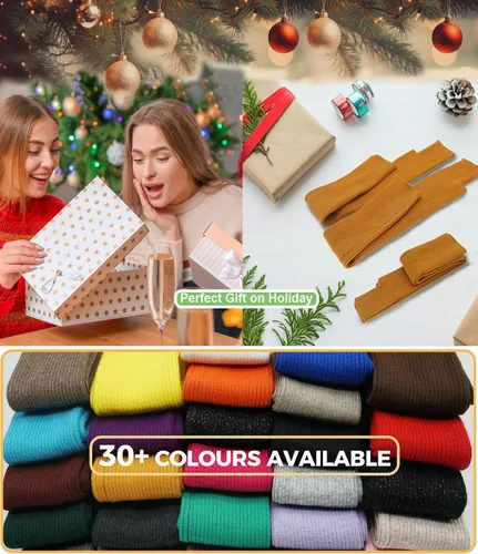 Miniatura 5 de Guantes cálidos de cachemira de brazo largo para mujer, guantes de invierno acogedores sin dedos, calentadores de brazos suaves, gran regalo