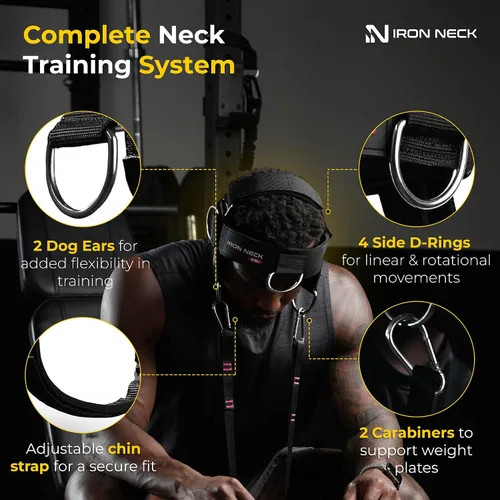Miniatura 2 de Iron Neck , Versatile Neck Exerciser, Strengthener and Trainer with Adjustable Head and Chin Strap, Portable Head Harness for Weight Lifting, Home