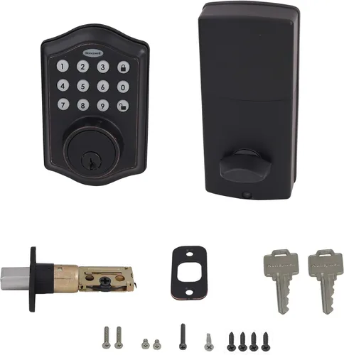 Miniatura 7 de Honeywell Cajas fuertes y cerraduras de puerta – Cerradura de puerta de entrada sin llave con teclado electrónico inteligente – Fácil instalación