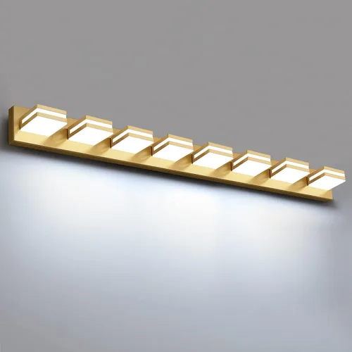 Miniatura 33 de IZORRO Luces LED modernas para baño (8 luces, regulables), iluminación de pared acrílica blanca mate, luces de tocador para baño sobre espejo, 6000