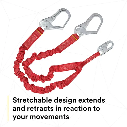 Miniatura 5 de 3M Protecta PRO 1340161 - Cordón de absorción de impactos 100% elástico, gancho a presión en el centro, ganchos de acero para barras de refuerzo
