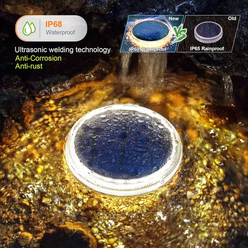 Miniatura 2 de YiLaie – Luces solares para escalones al aire libre, impermeables, blanco cálido, luces de escalera alimentadas por energía solar para escalones