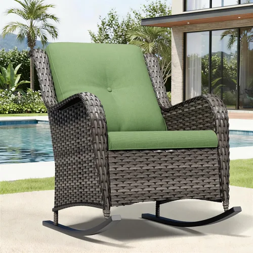 Miniatura 134 de Joyside Juego de sillas de mimbre para patio, juego de 3 piezas de mimbre para exteriores con 2 sillas reposabrazos y 1 mesa auxiliar para terraza