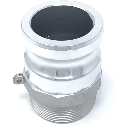 Gloxco Tipo F de aluminio leva y ranura de montaje, adaptador Camlock macho de 2" x 2" NPT macho (CAM-20-F-AL)
