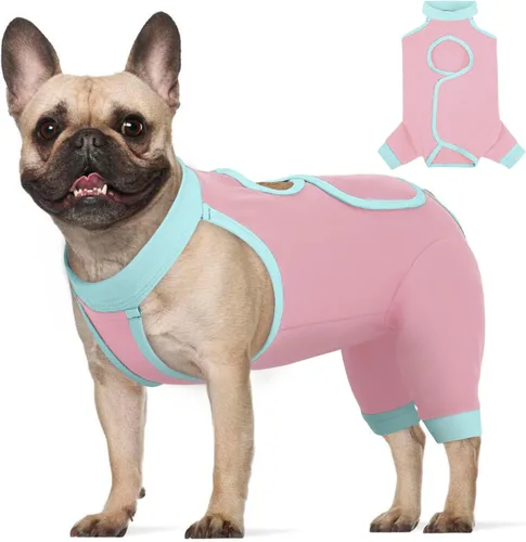 Miniatura 14 de ROZKITCH Manga de pierna para cirugía para perros, piernas traseras, macho y hembra para evitar lamer heridas, codo, rodillera, traje de Azul