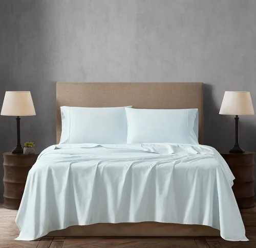 Miniatura 9 de Linen Closet Juego de sábanas de 4 piezas, 100% algodón, tamaño matrimonial, color marfil, 400 hilos, tejido satinado, sábana bajera de bolsillo