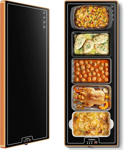 Tapete de calentamiento para alimentos (extra largo de 40 x 12 pulgadas), bandejas de calentamiento eléctricas para bufés, fiestas y uso diario con