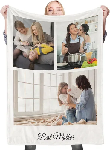 Miniatura 28 de Regalos de cumpleaños personalizados, manta personalizada con mis propias fotos para mujeres, hombres, mamá, papá