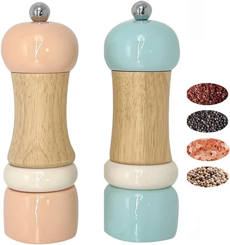 Miniatura 8 de Juego de molinillo manual de sal y pimienta, juego de molinillo de sal y pimienta de madera, juego de salero y pimentero, juego de regalo, grosor