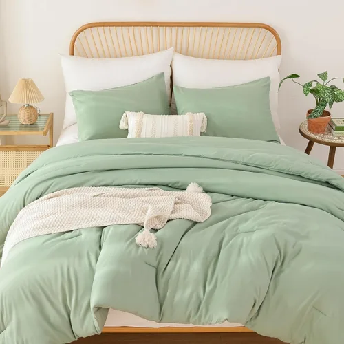 Miniatura 48 de ROSGONIA Edredón tamaño completo para niñas, niños y adolescentes, blanco, 3 piezas (1 edredón bohemio y 2 fundas de almohada), juego de ropa
