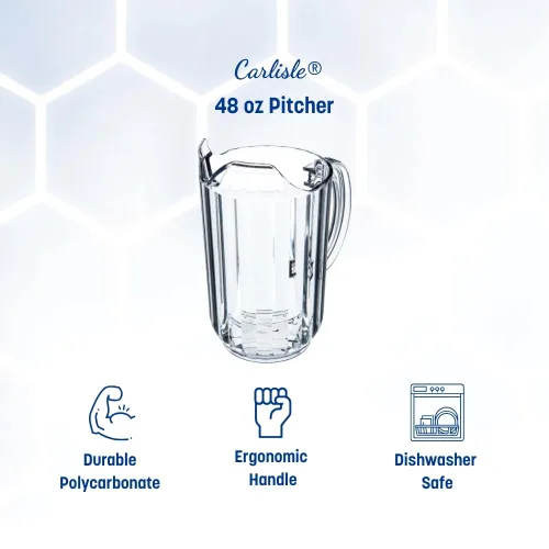 Miniatura 2 de Carlisle FoodService Products 553807 - Jarra de plástico, 48 onzas, transparente (paquete de 6)