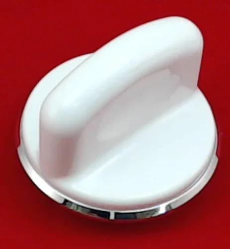 Tyler WE1M654 - Paquete de 2 pomos de control de temporizador blanco con anillo de metal para General Electric GE WE1M654, AP3995088, 126429