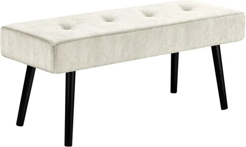 Miniatura 3 de Comfy to go Banco de Entrada - Banco Beige para Dormitorio, Otomana Moderna para Pie de Cama, Bancos Acolchados de Pana para Sala de Estar