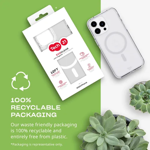 Miniatura 8 de tech21 Evo - Funda transparente para iPhone 15 Pro Max, compatible con MagSafe, funda de protección contra impactos, transparente