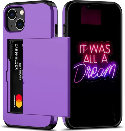 Miniatura 26 de Nvollnoe Funda para iPhone 13 con Portarjetas [Almacena 5 Tarjetas] Funda Cartera de Doble Capa Resistente de Servicio Pesado a Prueba de Golpes