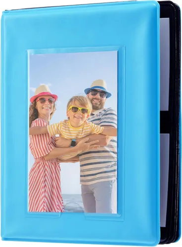 Miniatura 8 de Zink Álbum de fotos de 2 x 3 pulgadas, mini álbum de fotos de 64 bolsillos con cubierta transparente de ventana para papel fotográfico Zink Zero Ink