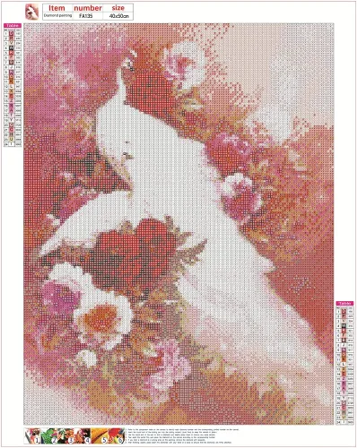 Miniatura 2 de Kits de pintura de diamantes grandes de 15 x 19 pulgadas, diseño cuadrado de pavo real 5D, punto de cruz, pintura familiar por números, adultos