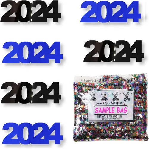 Miniatura 11 de Confetti Year 2024 Negro, Azul Royal Combo - 2 bolsas de media onza (1 oz)