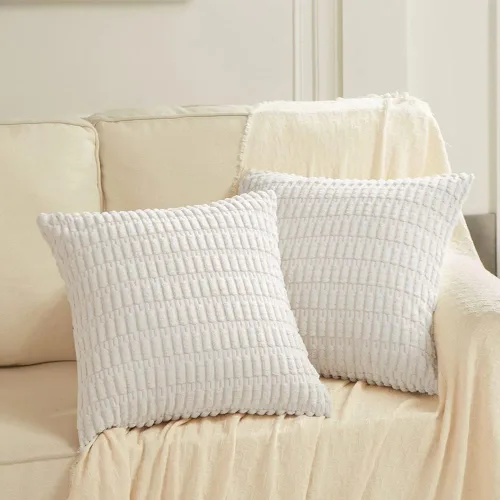 Miniatura 35 de Fancy Homi - Paquete de 2 fundas de almohada decorativas estilo bohemio de 16 x 16 pulgadas para sala de estar, sofá, cama, funda de cojín cuadrada