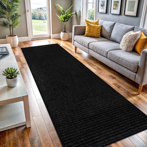 Miniatura 10 de Tapete de Puerta de Yute Fácil 2x3 Pies Interior Exterior Alfombras Naturales Alfombra de Fibra Sólida Alfombra de Área Tejida Boho Fácil de Limpiar