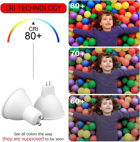 Miniatura 2 de Bombillas LED GU10 LED COB Bombilla de inundación de 5.5 W, 110 V, iluminación de pista, regulable, haz de 120°, 4 paquetes (blanco frío)