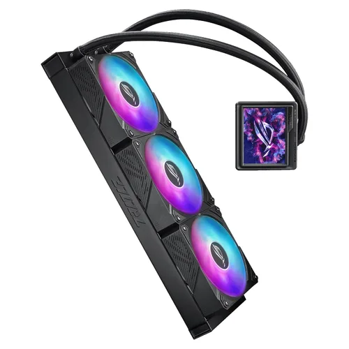 Miniatura 27 de ASUS ROG Ryujin III 360 ARGB Enfriador de CPU líquido todo en uno con radiador de 360 mm. Bomba Asetek de 8ª generación, 3 ventiladores ARGB
