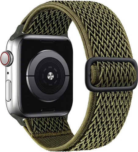 Miniatura 11 de Stretchy Braided Solo Loop Compatible for Apple Watch Band 38mm 40mm 41mm 42mm 44mm 45mm 46mm 49mm Adjustable Elastic Nylon for iWatch Series 11 10