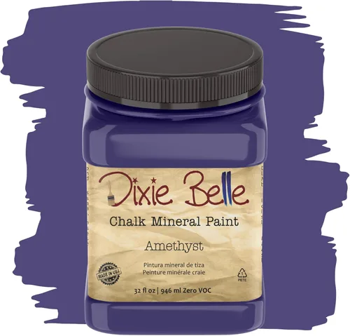 Miniatura 402 de Dixie Belle Paint Company - Pintura con acabado de tiza para muebles, color negro (Caviar), 1 galón, 128 fl oz, pintura mineral color rosa intenso