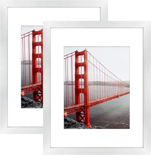 Miniatura 12 de Frametory, Portarretratos de 8 x 10 pulgadas con paspartú para fotos de 5 x 7, para pared y mesa (color azul, paquete de 2)